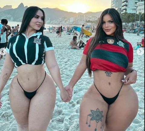 Influencers plus sizes chamam atenção em praia corpos curvilíneos